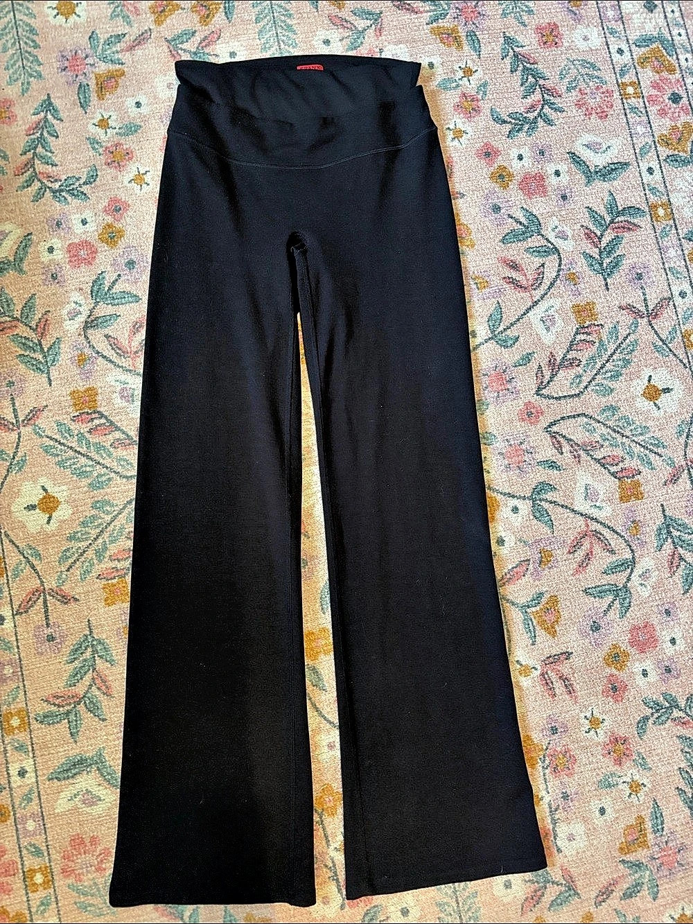 SPANX Perfect Pant Flare Black Wide Leg Leggings Size Large Like New